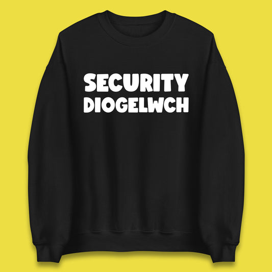 Security Diogelwch Security Services Diogelwch Cymru Workwear Guard Doorman Bodyguard Unisex Sweatshirt