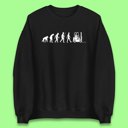 Funny Forklift Operator Evolution Vintage Evolution of Forklift Driver Unisex Sweatshirt