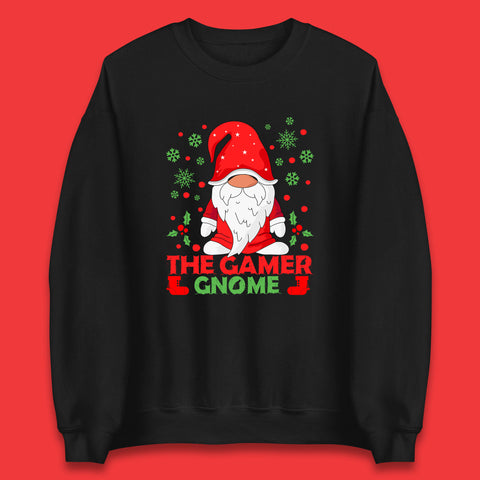 The Gamer Gnome Christmas Gnomes Xmas Gamer Unisex Sweatshirt