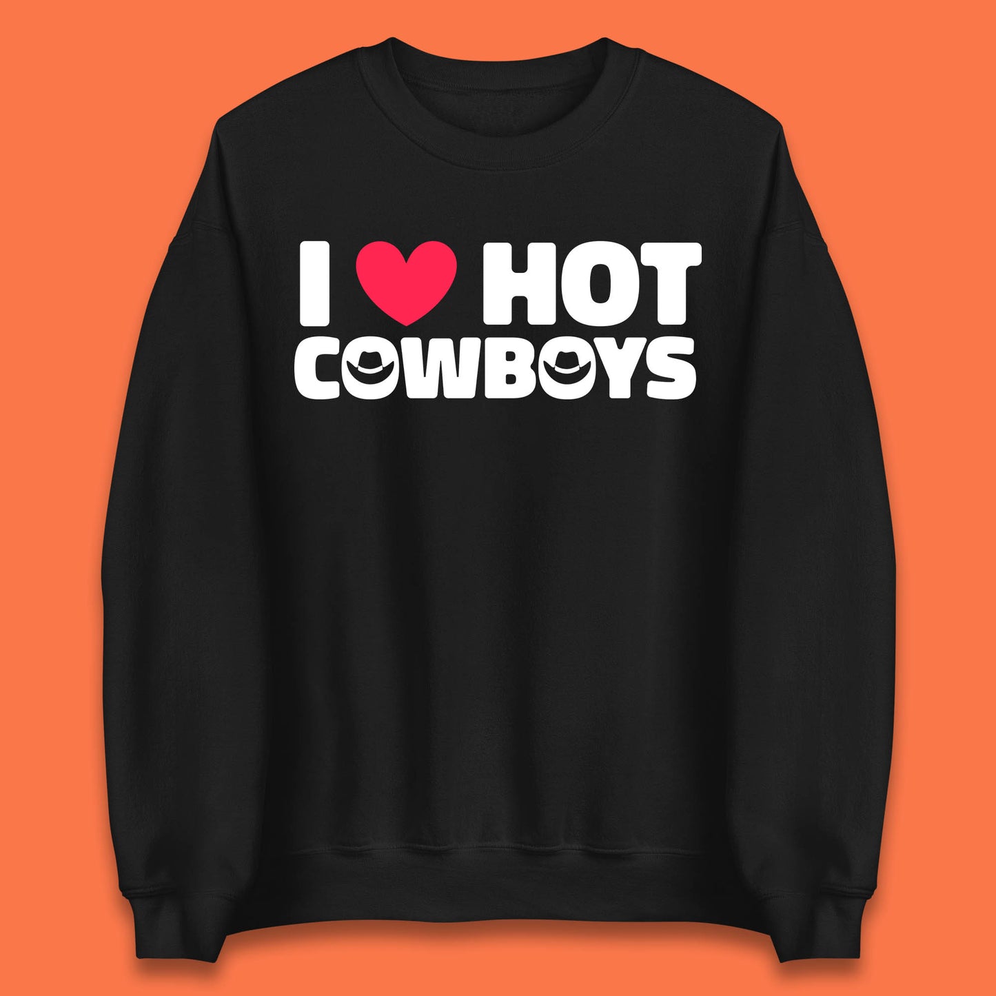I Love Hot Cowboys Funny Country Western Rodeo Farm Funny Slogan Unisex Sweatshirt