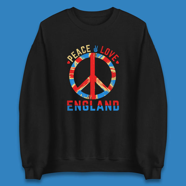 Peace Love England Peace Sign United Kingdom British England Vacation Trip Unisex Sweatshirt