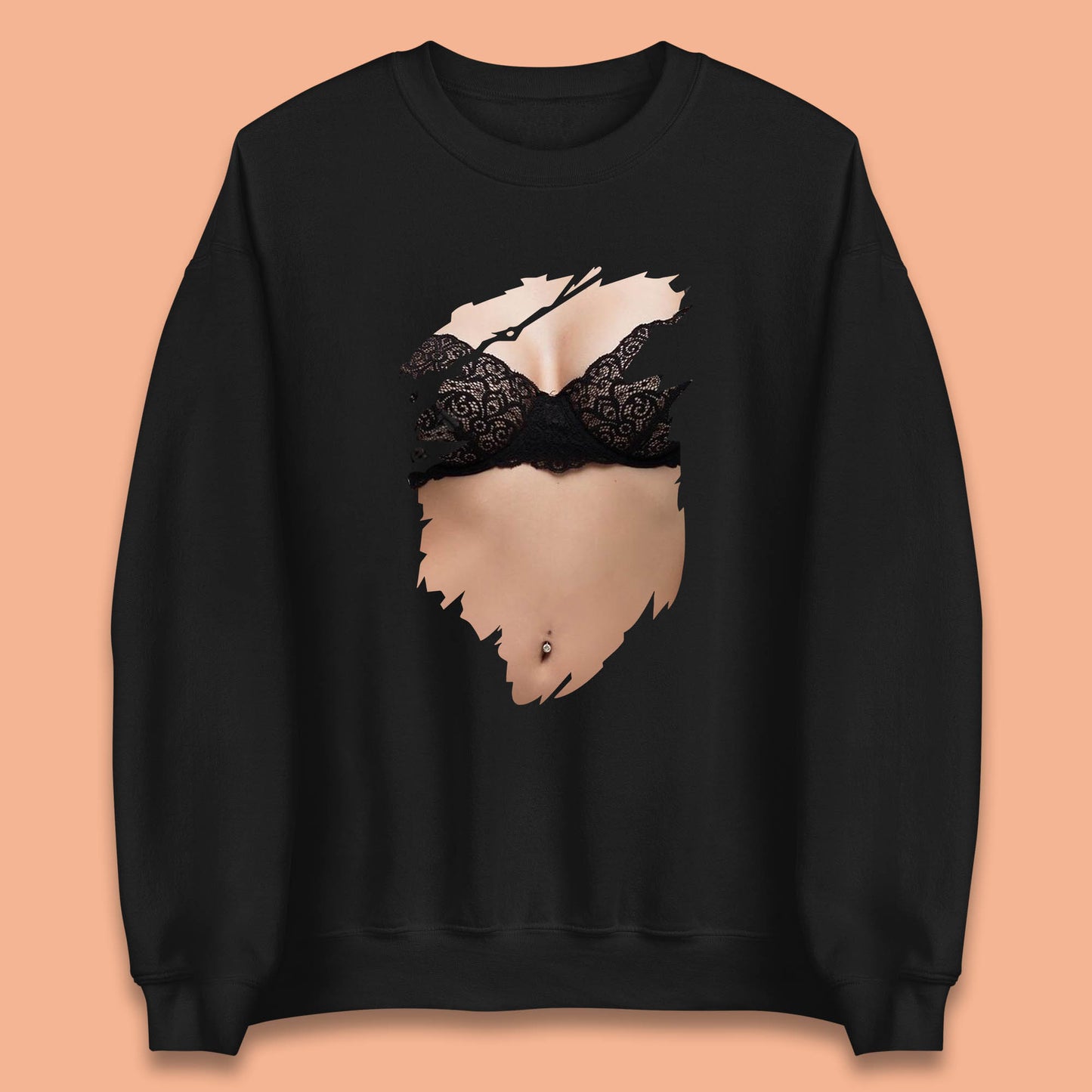 Beautiful Sexy Glamour Blonde Girl Stylish Trendy Summer Fashion Sexy Bra Unisex Sweatshirt
