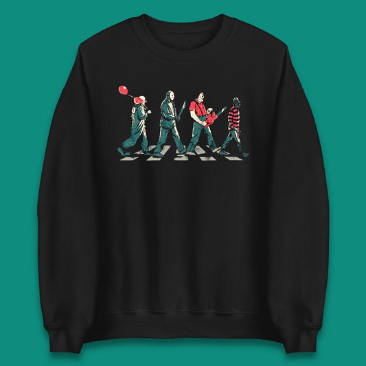 Halloween Friends Horror Movie Characters The Beatles Walk Abbey Road Killer Squad Unisex Sweatshirt