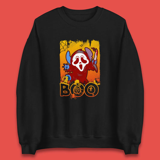 Stitch Scream Ghostface Disney Halloween Horror Movie  Disney Lilo & Stitch Unisex Sweatshirt