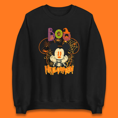 Boo Halloween Mickey Mouse Skeleton Horror Scary Disney Halloween Disneyland Trip Unisex Sweatshirt