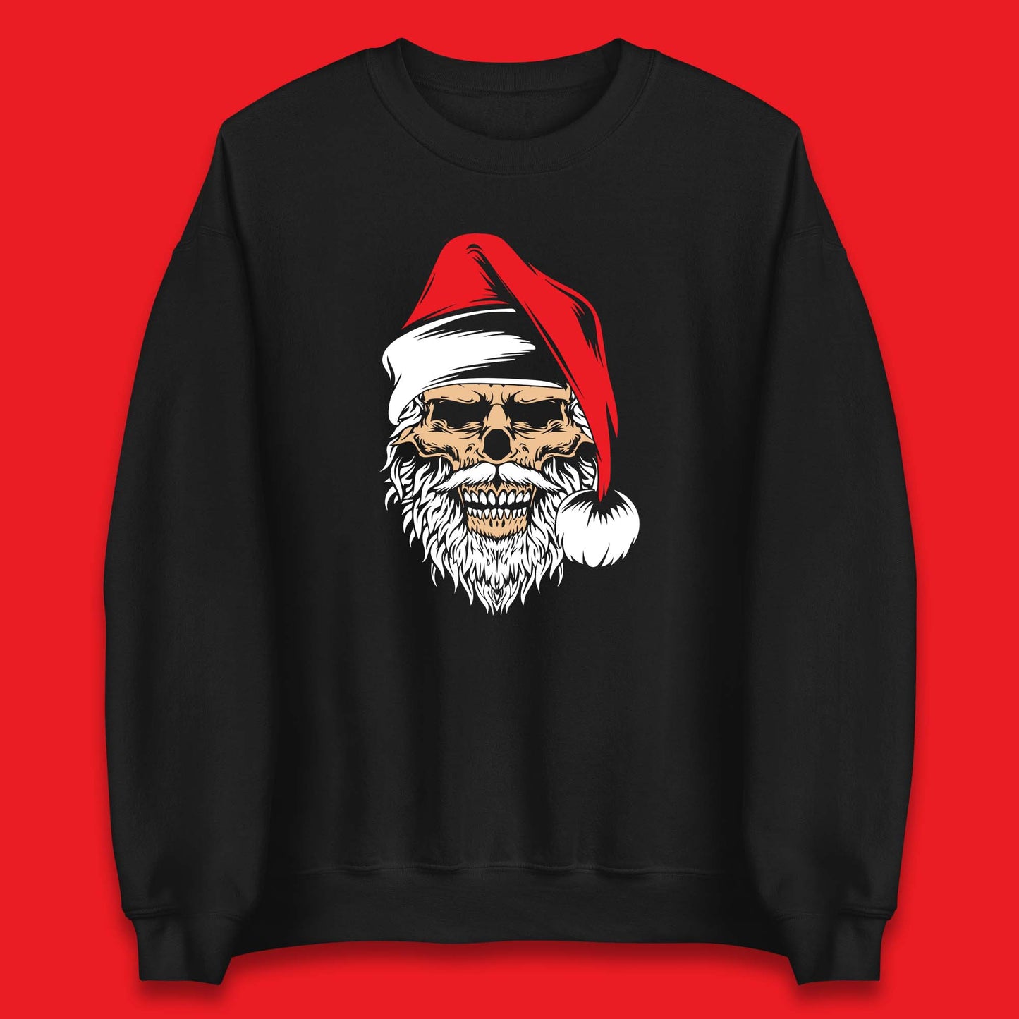 christmas gothic skull santa hat sweatshirt