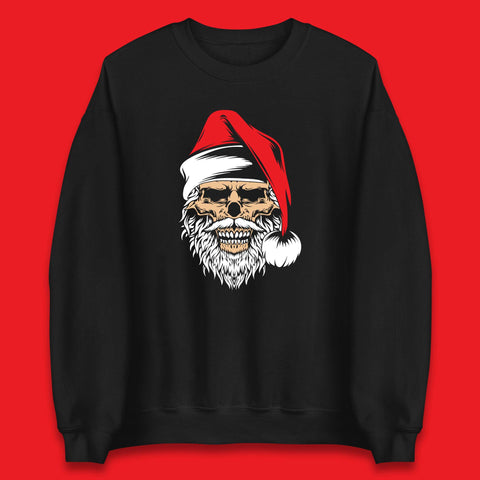 Skull Santa Claus Funny Gothic Christmas Horror Xmas Santa Claus Christmas Vibes Unisex Sweatshirt