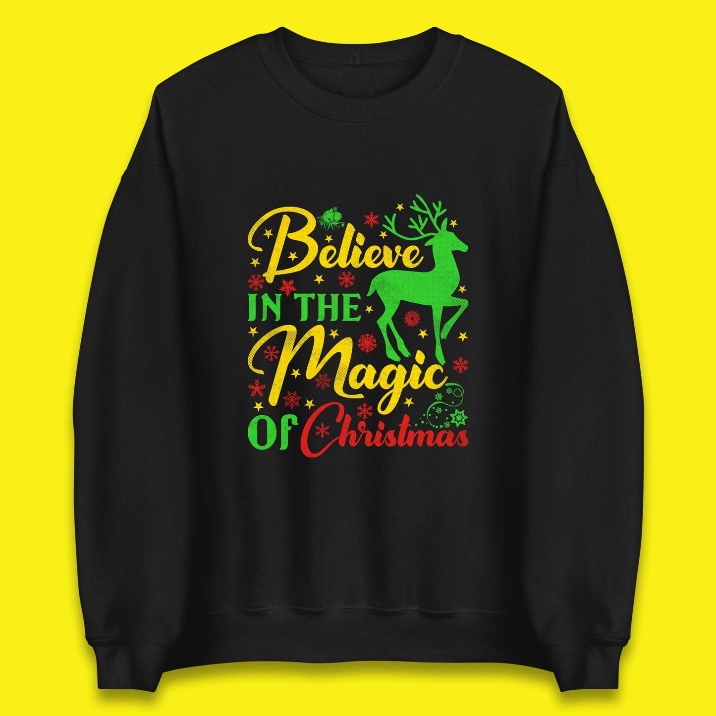 believe in the magic of christmas reindeer sweatshirt