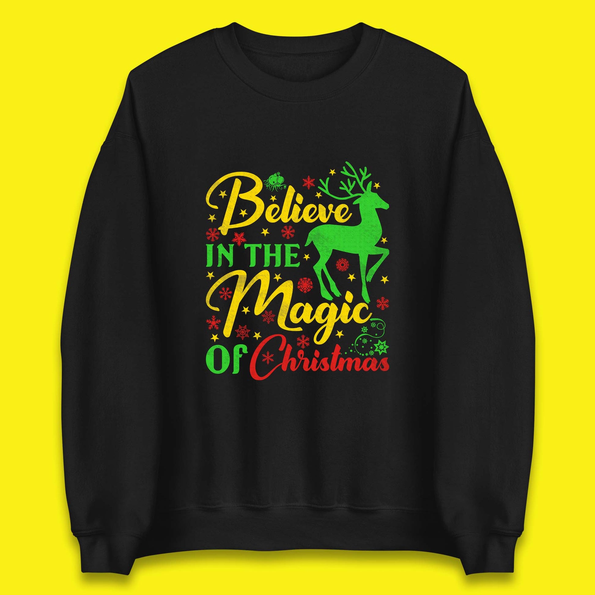 believe in the magic of christmas reindeer sweatshirt