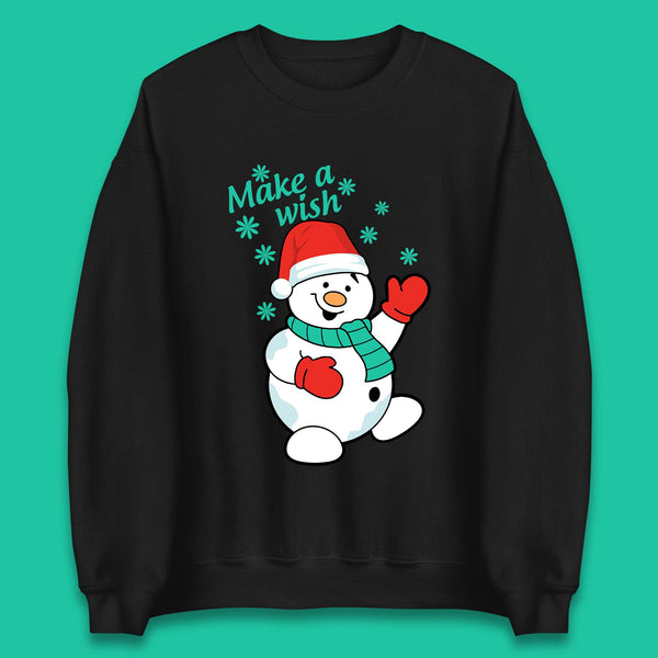 Make A Wish Snowman Christmas Unisex Sweatshirt
