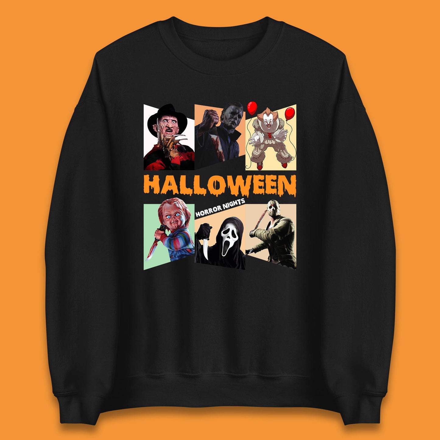 Halloween Horror Nights Horror Movie Characters Halloween Villians Serial Killers Unisex Sweatshirt