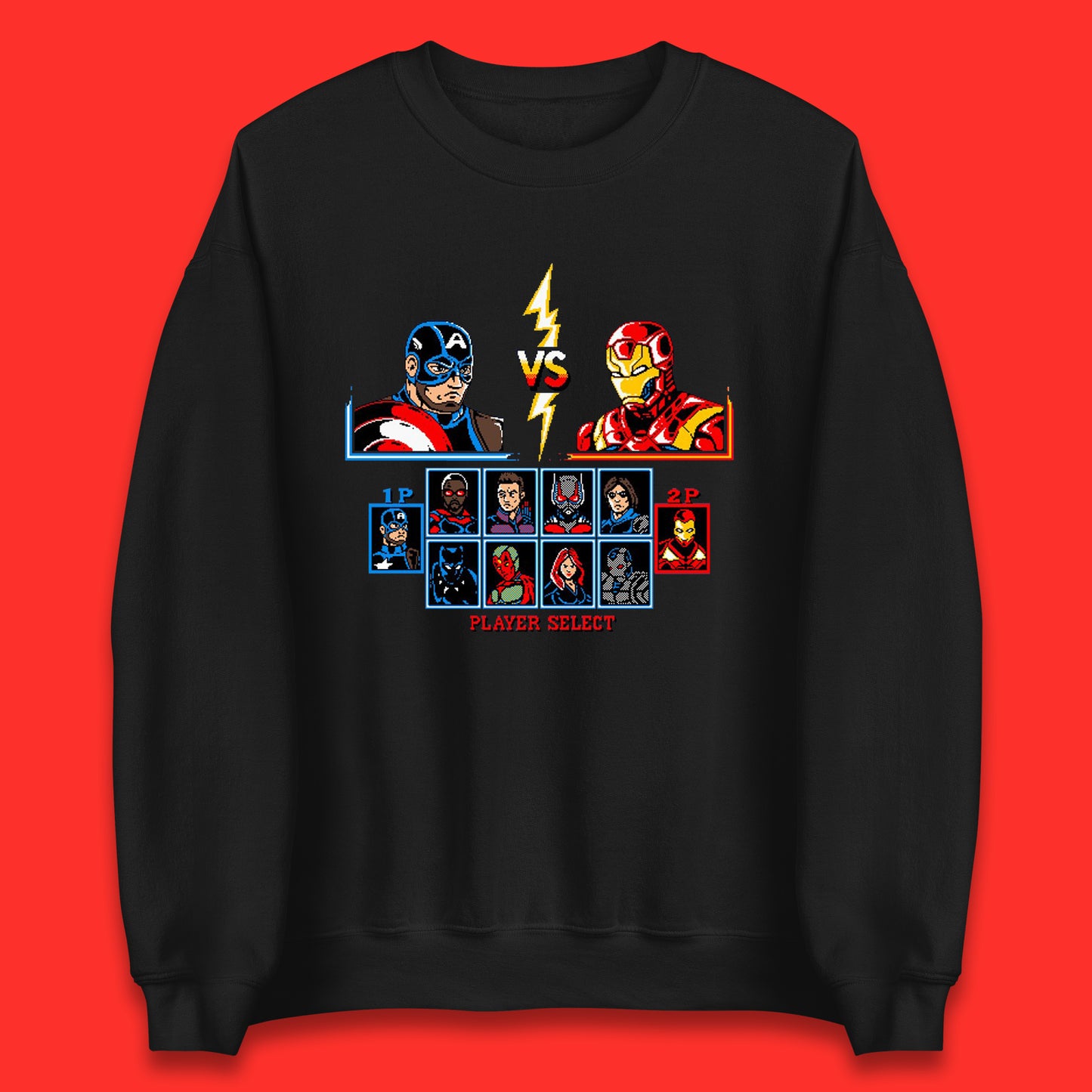 Captain America VS Iron Man Marvel Avengers Superheros Movie Character Panther Widow Thor Unisex Sweatshirt