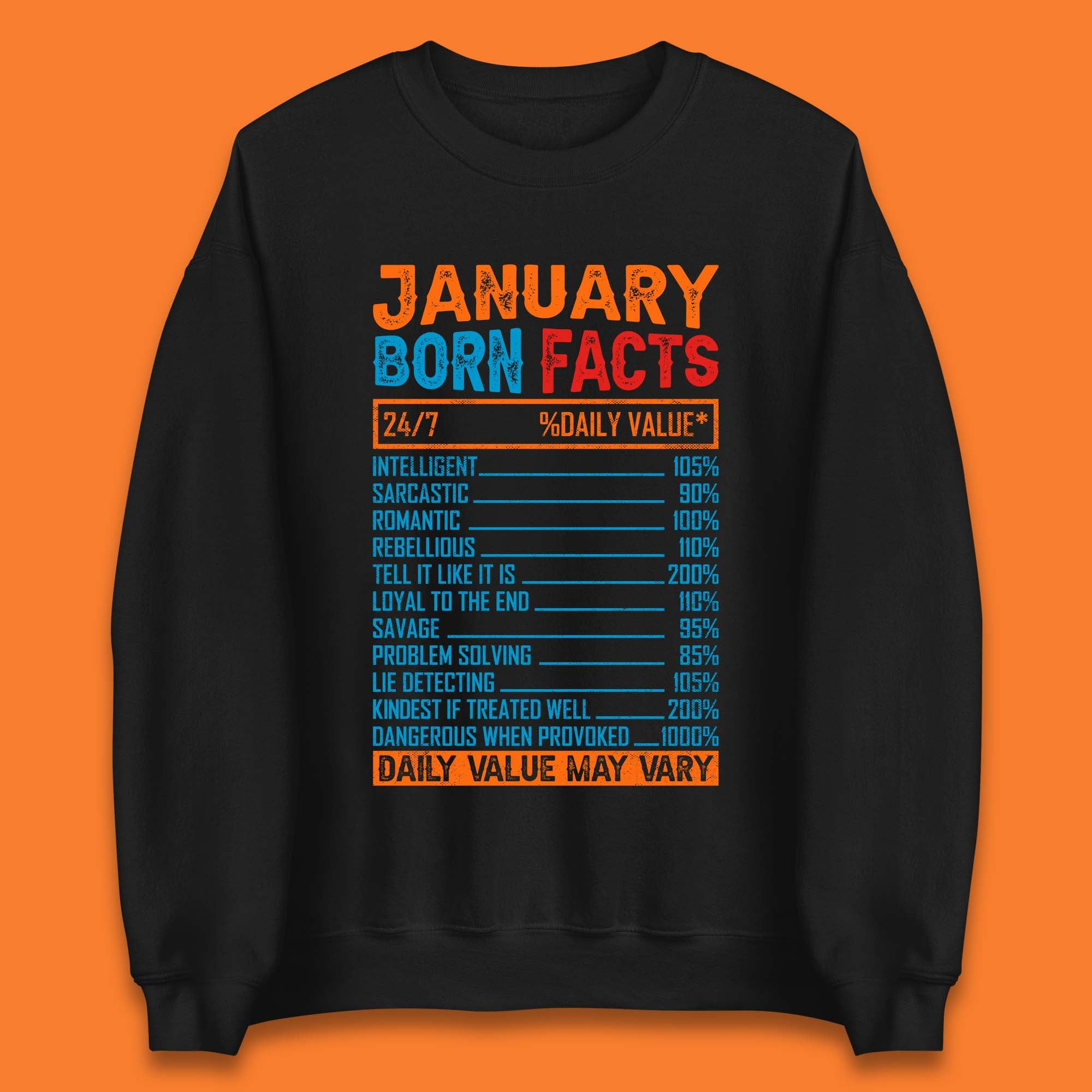 January Born Facts Unisex Sweatshirt