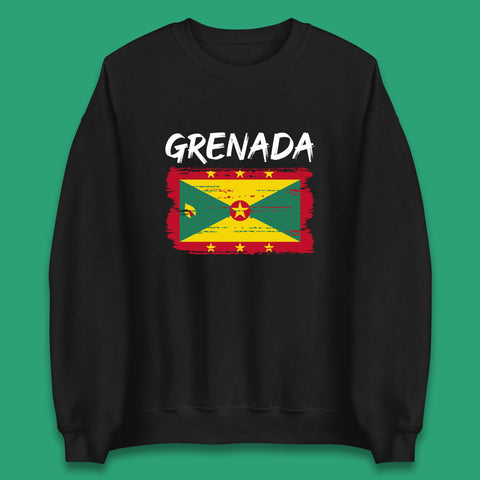 Grenada Flag Distressed Grenadian Heritage Country In The Caribbean Unisex Sweatshirt