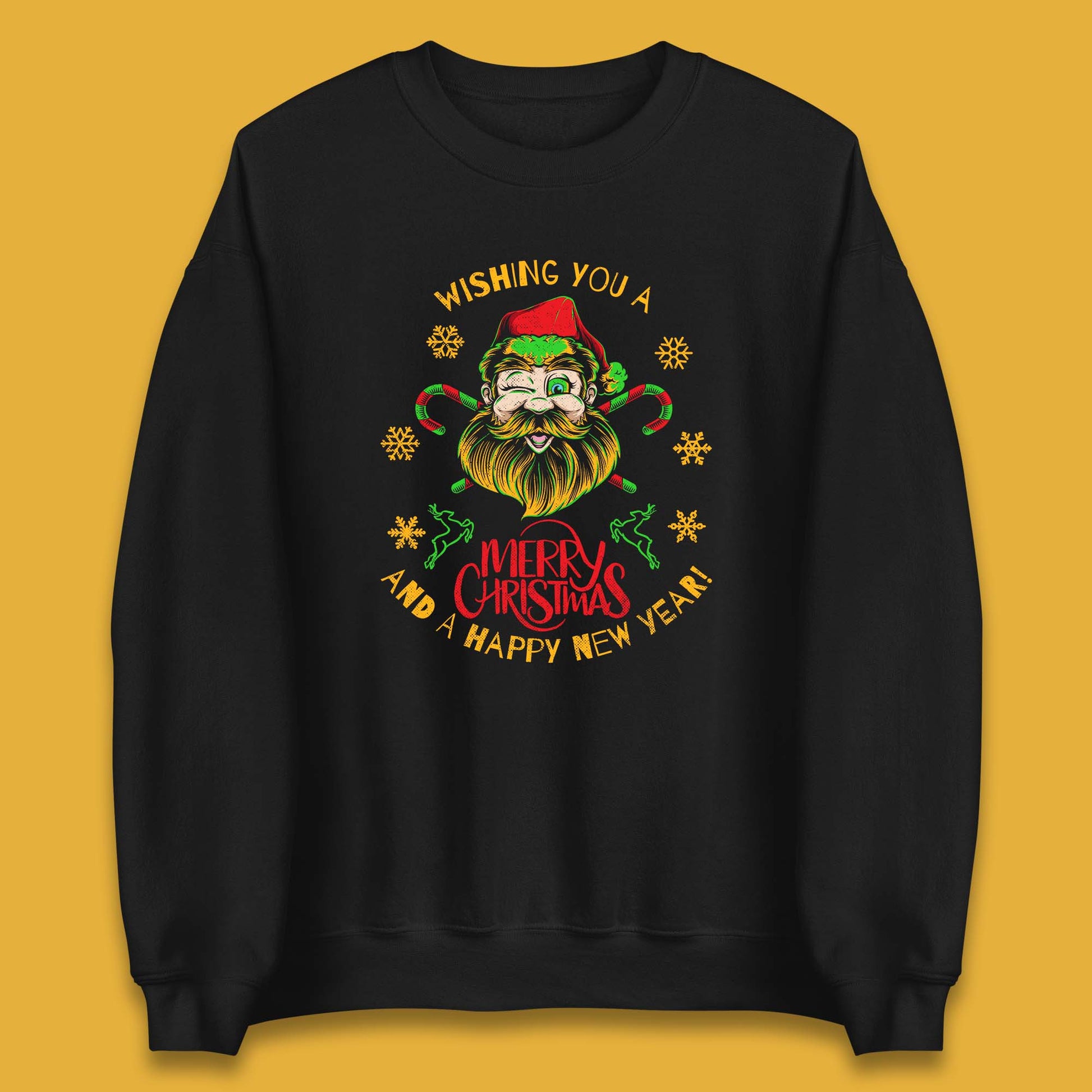 winking santa sweatshirt