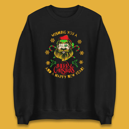 winking santa sweatshirt