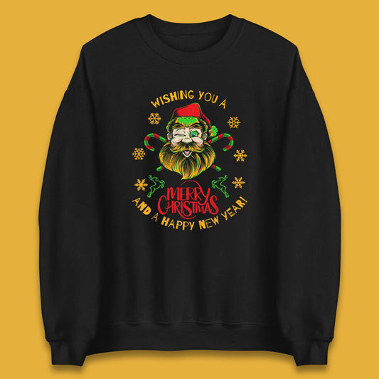 winking santa sweatshirt