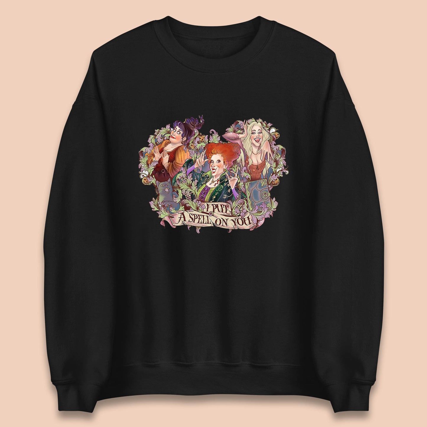 I Putt A Spell On You Halloween Sanderson Sisters Hocus Pocus Vintage Witches Unisex Sweatshirt