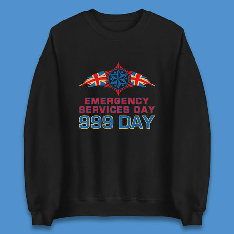 Emergency Services Day 999 Days United Kingdom Emergency Services First Responder Annual Holiday Unisex Sweatshirt