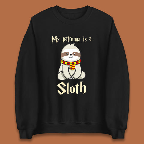 My Patronus Is A Sloth Harry Potter Sloth Funny Magical Wizard And Sloth Lover Lazy Days Humorous Unisex Sweatshirt