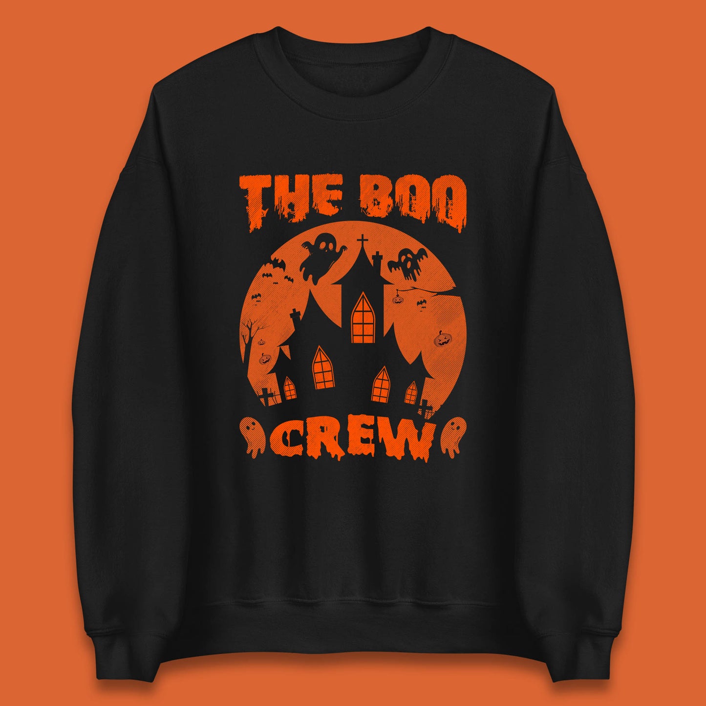 The Boo Crew Halloween Boo Squad Matching Costume Haunted House Horror Boo Ghost Unisex Sweatshirt