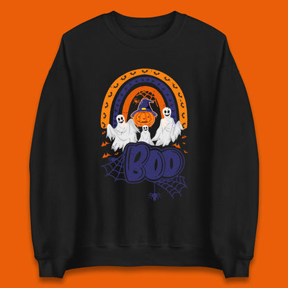 Halloween Boo Ghosts With Witch Pumpkin Scary Spooky Season Unisex Sweatshirt