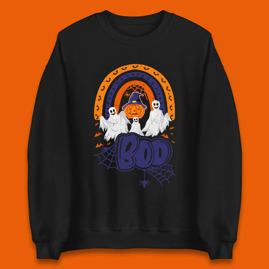 Halloween Boo Ghosts With Witch Pumpkin Scary Spooky Season Unisex Sweatshirt