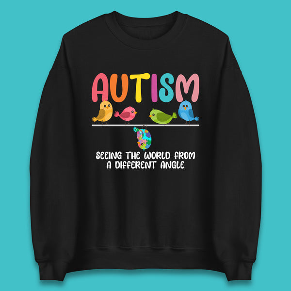 Autism Seeing The World From A Different Angel Autism Awareness Support Autism Acceptance Unisex Sweatshirt