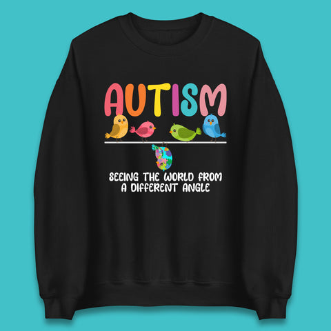 Autism Seeing The World From A Different Angel Autism Awareness Support Autism Acceptance Unisex Sweatshirt