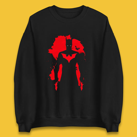 Batman Beyond Rises As A Warrior Of Justice Distressed Portrait Art DC Comics Superhero Unisex Sweatshirt