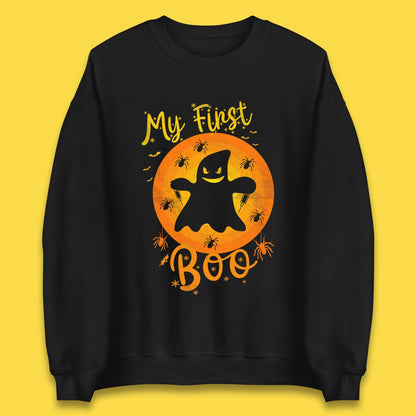 My First Boo Halloween Funny Boo Ghost Horror Scary Creepy Season Unisex Sweatshirt