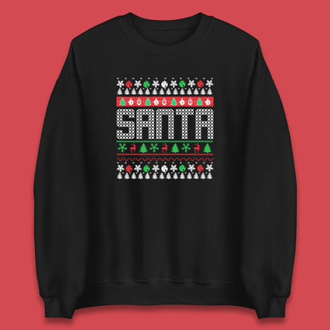 Santa Claus Merry Christmas Ugly Xmas Holiday Winter Festive Unisex Sweatshirt