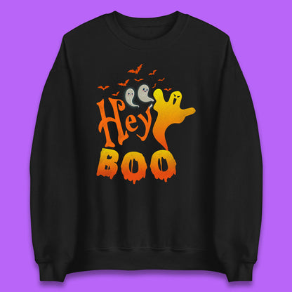 Whispers in the Moonlit Night Hey Boo Horror Scary Costume Halloween Boo Wear Unisex Sweatshirt