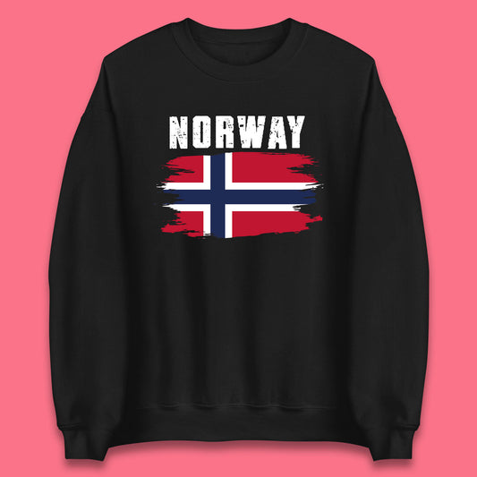 Distressed Norway Flag Kingdom Of Norway Patriotic Norwegian Flag Unisex Sweatshirt