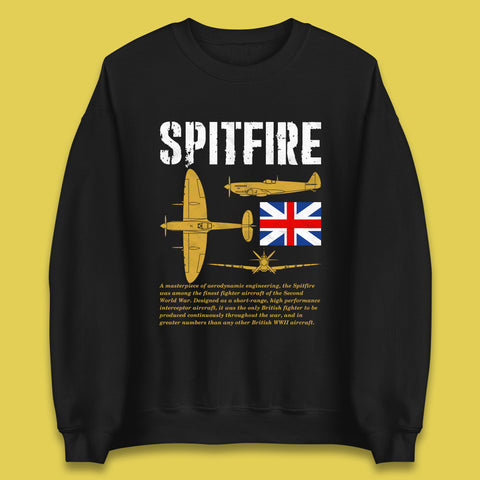 Supermarine Spitfire Royal Air Force British Army Uk Flag Spitfire WWII Remembrance Day Unisex Sweatshirt