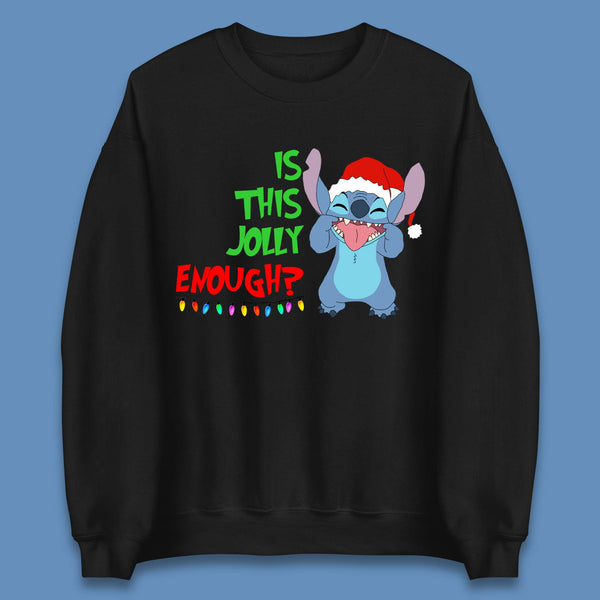 Jolly Enough Stitch Christmas Unisex Sweatshirt