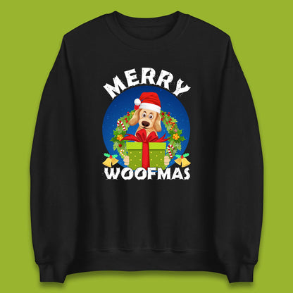 merry woofmas christmas golden retriever dog sweatshirt