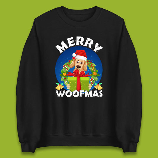 merry woofmas christmas golden retriever dog sweatshirt