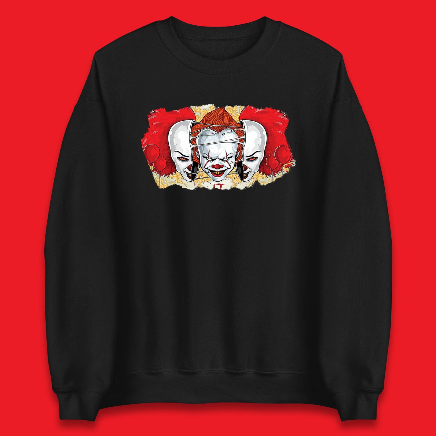 IT Pennywise Clown Halloween Horror Movie Character Evil Clown Costume Serial Killer Unisex Sweatshirt