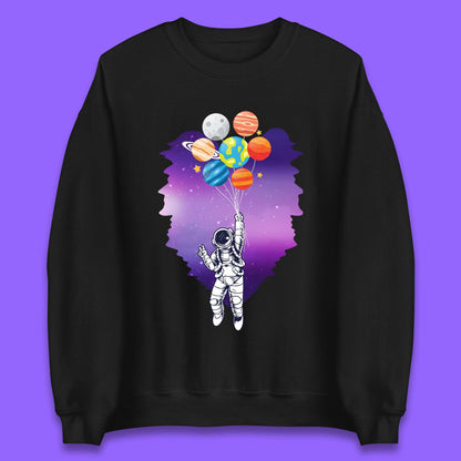 Astronaut Space Planets Balloons Unisex Sweatshirt