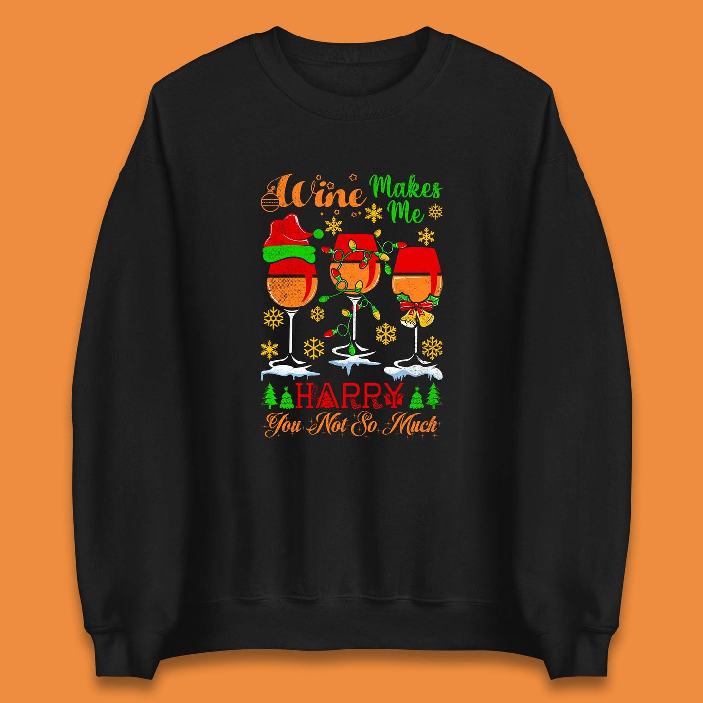 wine glasses christmas sweatshirt