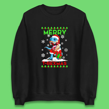 merry t rexmas christmas dinosaur sweatshirt