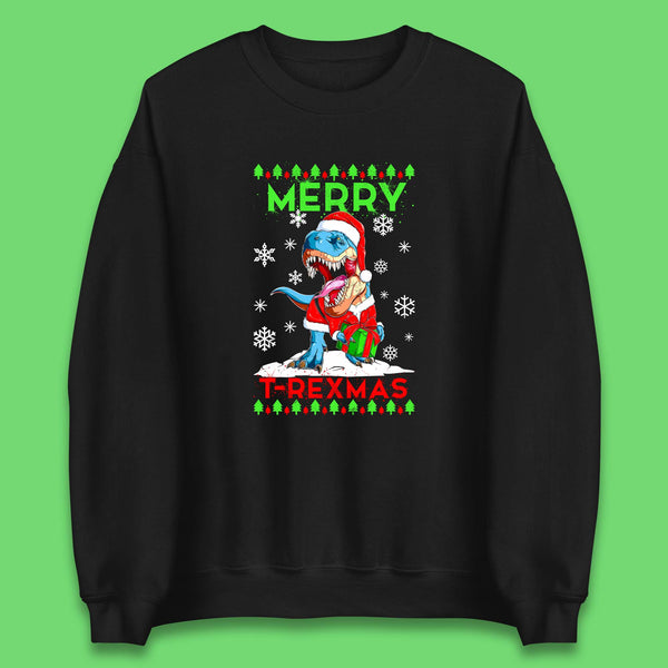 Merry T-Rexmas Family Christmas Matching Dinosaur Xmas Unisex Sweatshirt