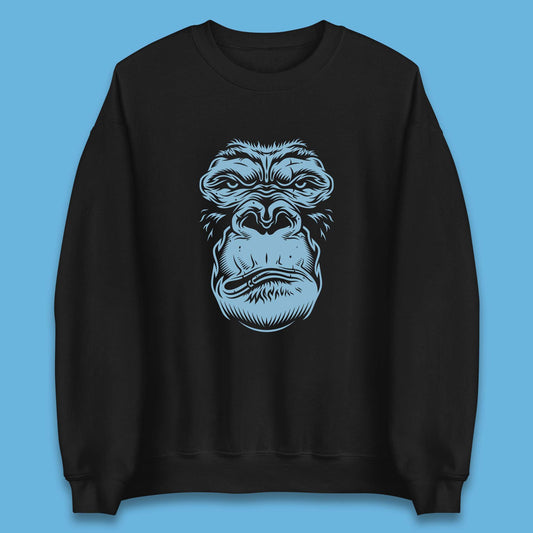 Angry Gorilla Face Scary Wild Angry Monkey Unisex Sweatshirt