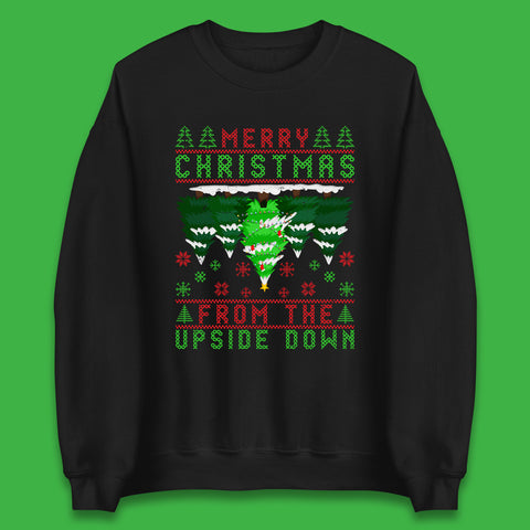 Merry Christmas From The Upside Down Christmas Tree Funny Ugly Xmas Holidays Unisex Sweatshirt