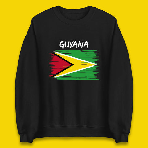 Guyana Flag Distressed Guyanese Flag Country In South America Unisex Sweatshirt