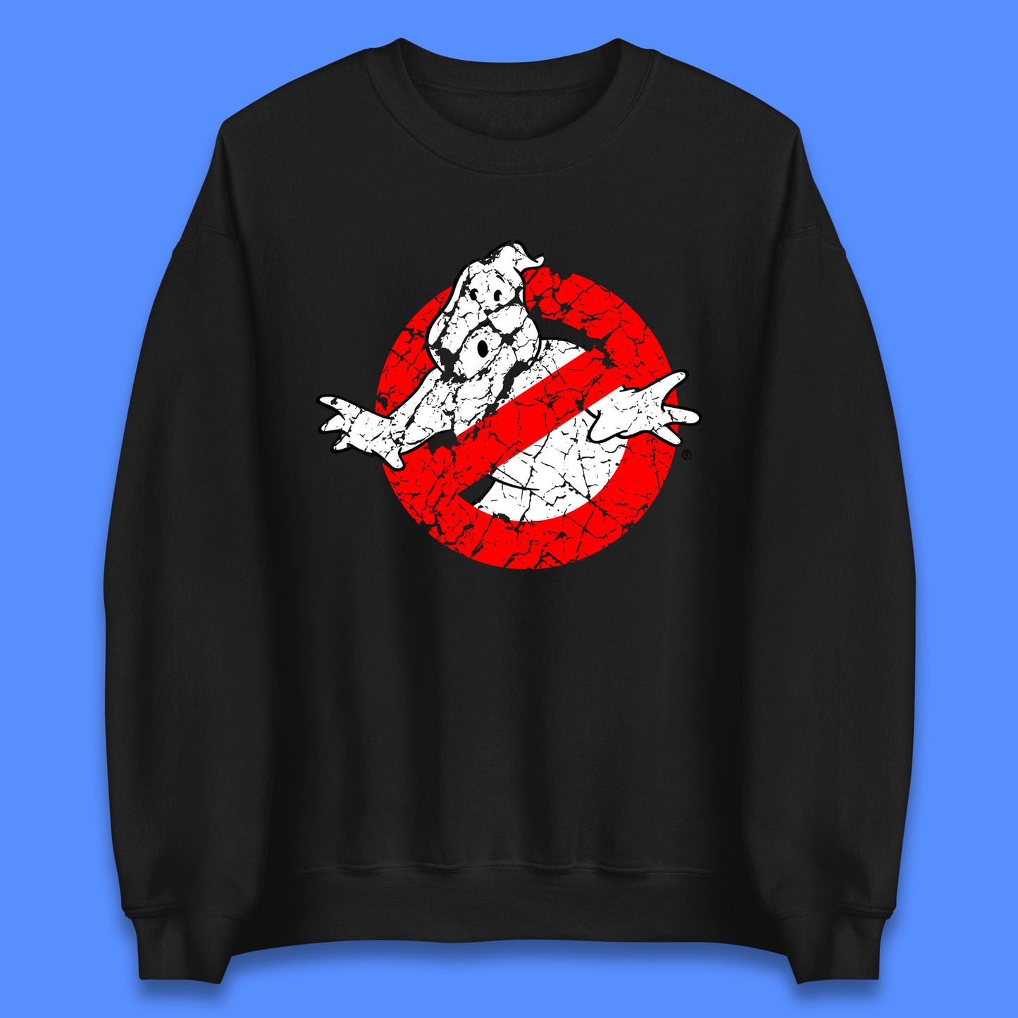 Distressed The Real Ghostbusters No Ghost Symbol Retro Halloween Movie Costume Unisex Sweatshirt