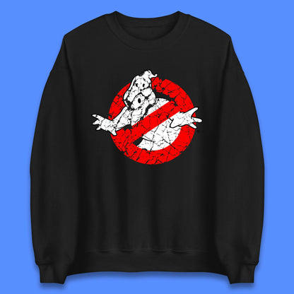 Distressed The Real Ghostbusters No Ghost Symbol Retro Halloween Movie Costume Unisex Sweatshirt