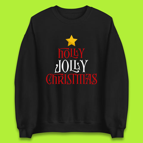 Holly Jolly Christmas Vibes Christmas Tree Festive Merry Xmas Unisex Sweatshirt