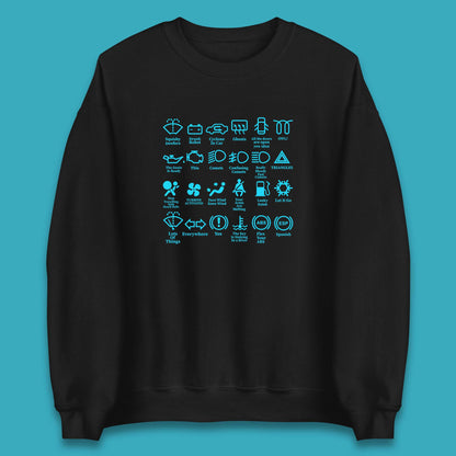 Warning Signs 101 Funny Racing Auto Mechanic Manual Shifting Funny Driving Unisex Sweatshirt
